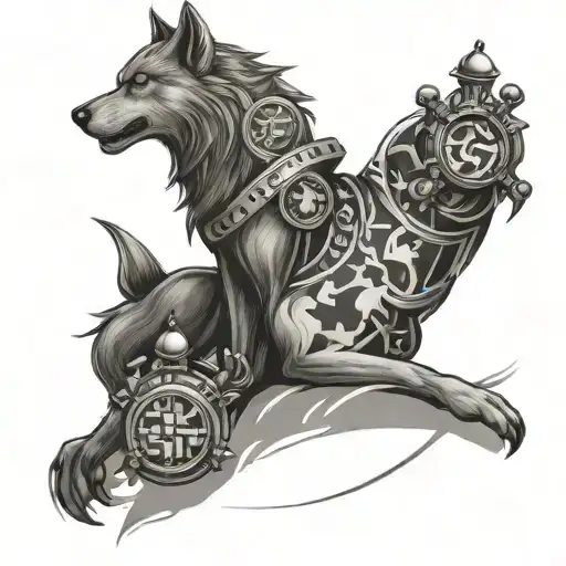 Wolf Chess Pieces Compass Samurai