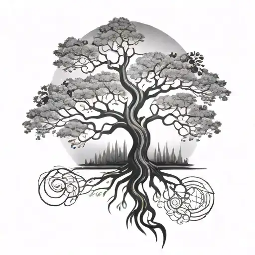 Tree With Chakra Symbols