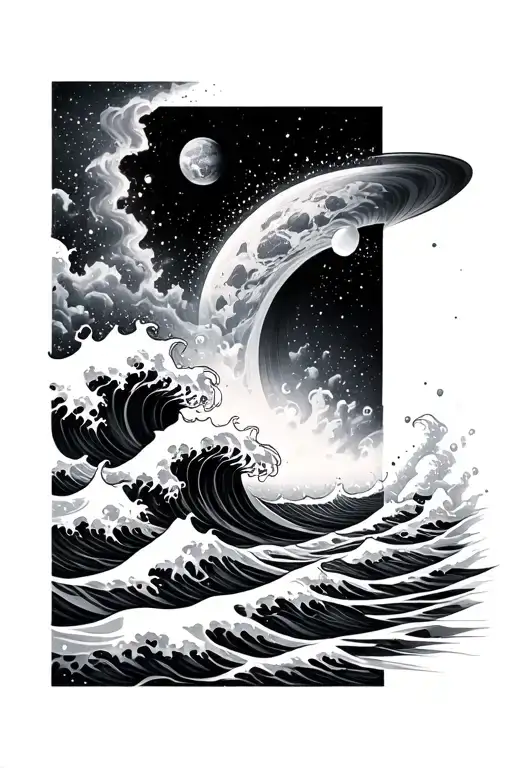 Outer Space Waves Crashing