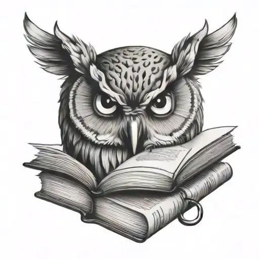 Female Owl With Kind Eyes Reading Books