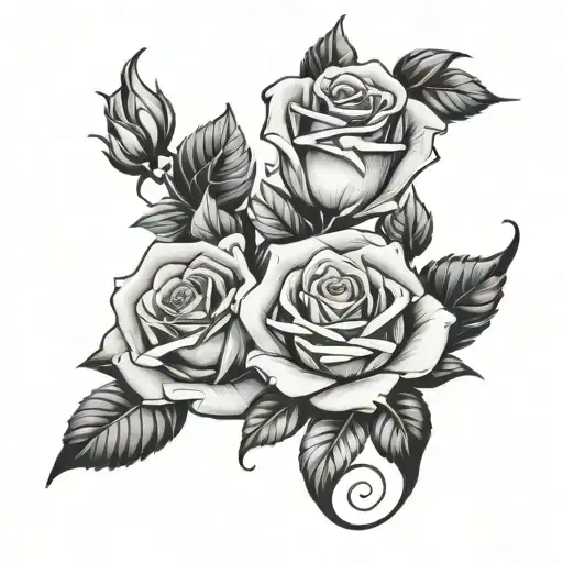 Roses With A Scroll Wrapped