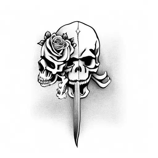 Grim Reaper With Skull And Roses