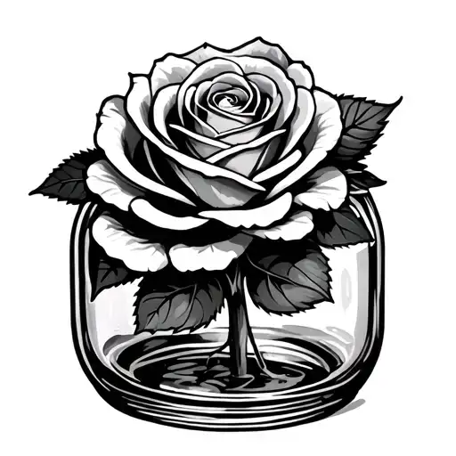 Rose Inside A Mason Jar