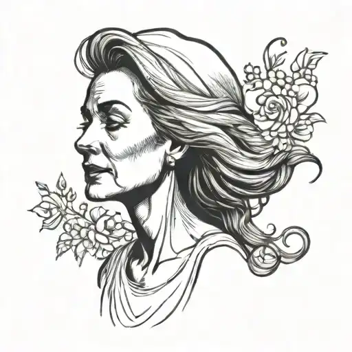 Shel Silverstein Style Portrait Of A Woman