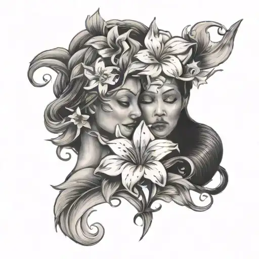 Love Mom With Jasmin Flowers Intertwined