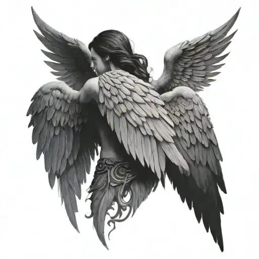 Wings On The Back But Half Angel