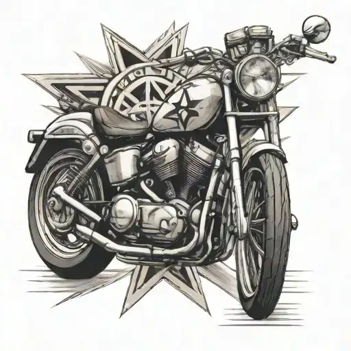 Motorcycle With Nt And Star Of David Incorporated In Design