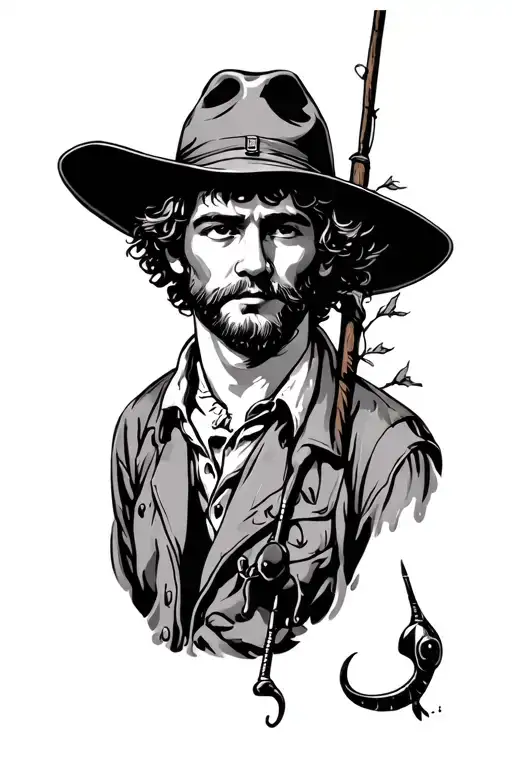 Huckleberry Finn Fishing Scene