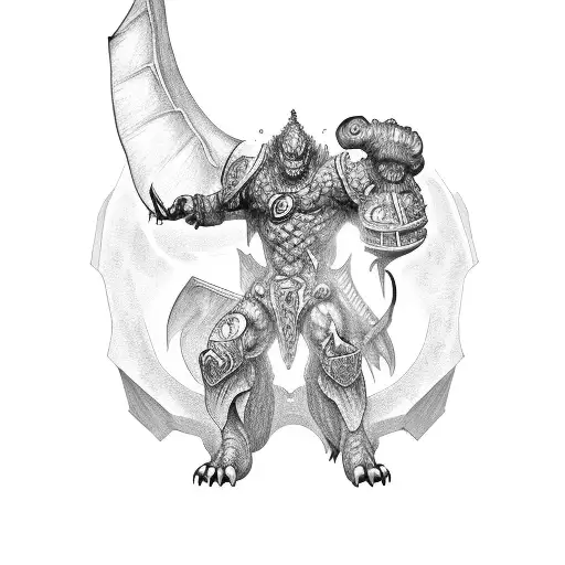 Mythosaur With Text Ring