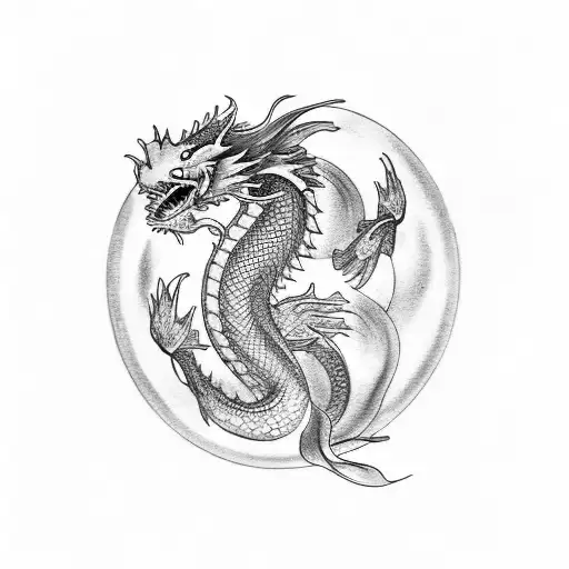 Koi Fish And Dragon Symbolizing Life Purposes And Freedom