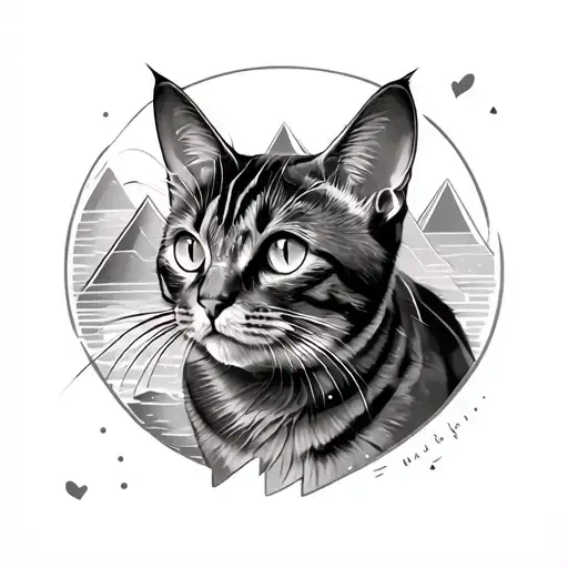 Pyramids And A Spinx Cat