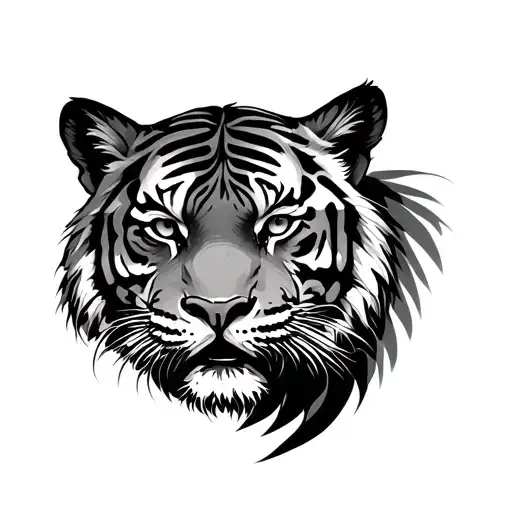 Nature Around A Tiger Head