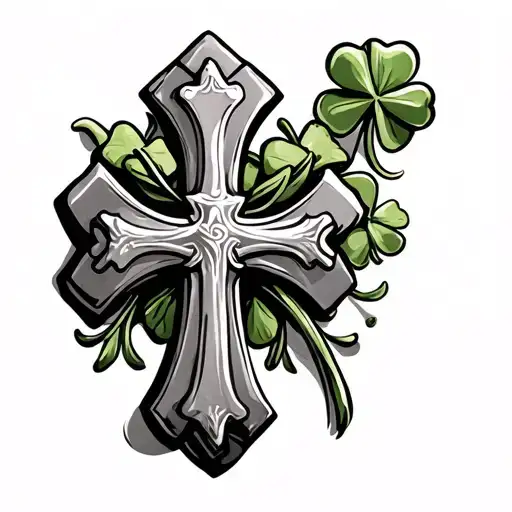 Catholic Cross And Shamrock