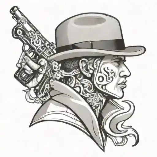 Gangster Style Illustration Symbolizing Personal Growth