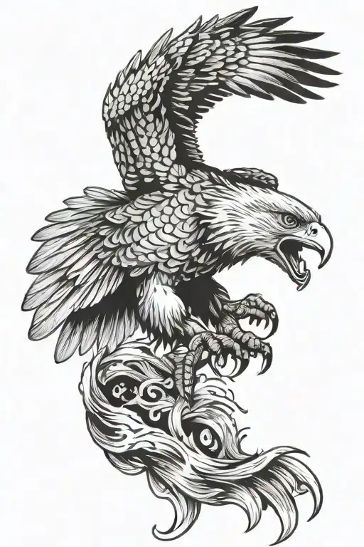 Eagle Grabbing A Fish