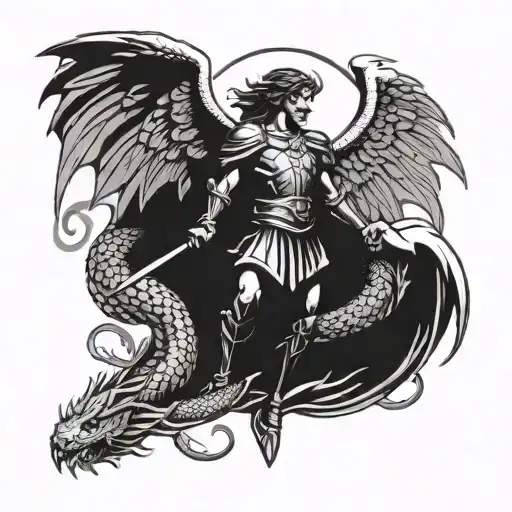Saint Michael And Dragon Traditional