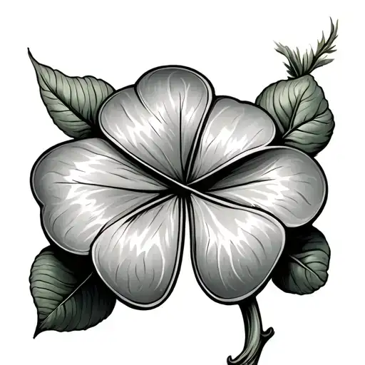 Four Leaf Clover With Drew Inside The Leaves