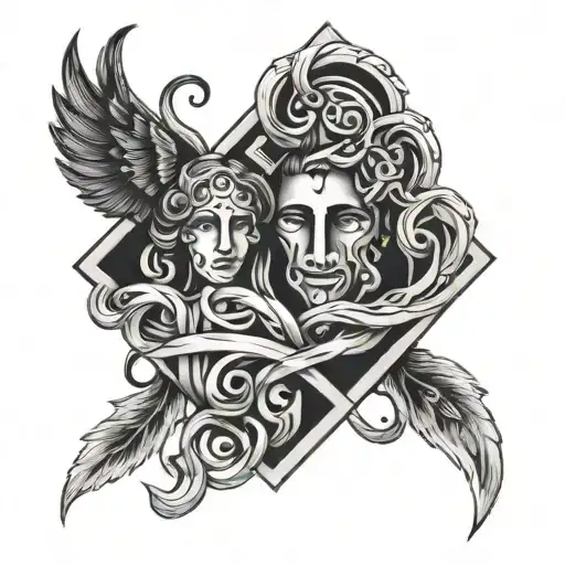 Friends And Cult Symbol Intertwined