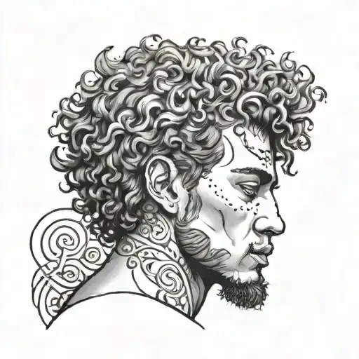 A Man Half White Half Black With Curly Hair