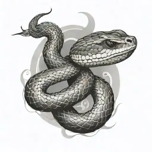 Snake Surrounded On Arm Sleeve