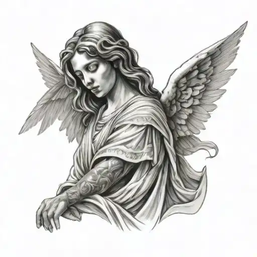 Angel With Face Covered By A Stole