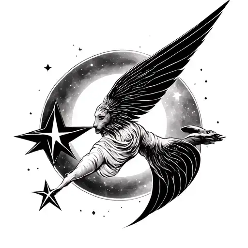 Sagittarius And Gemini Star Symbols Combined In Space