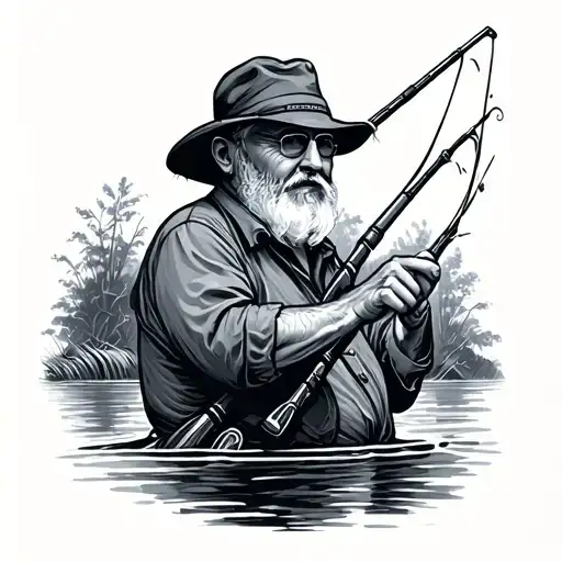 Fishing Rod Grandad Hand Writing