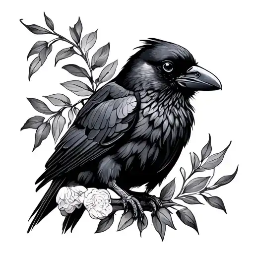 Mexican Crow Tattoo Design