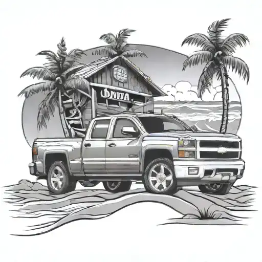 Beach Scene With 2013Silverado