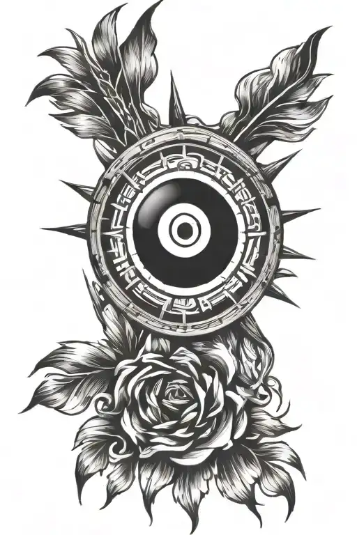 Black Sun On A Brush With Threads To The Fingers