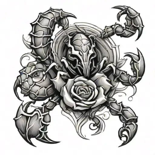 Scorpion Sin Combined With Rose Heart