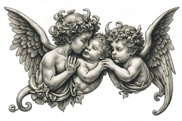 Cherub Angel And Cherub Devil