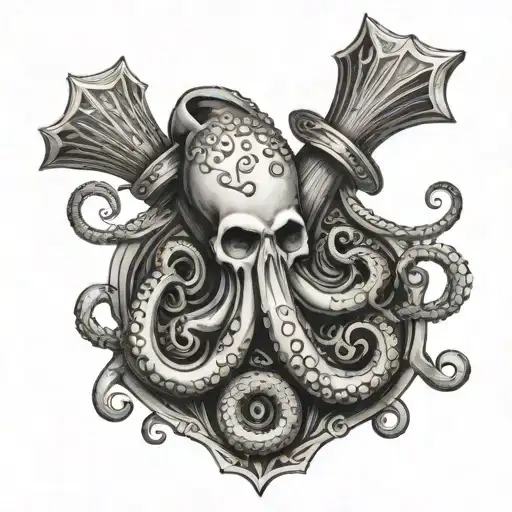 An Ace Of Spades Where Octopus Tentacles Wrap The Spades From The Inside