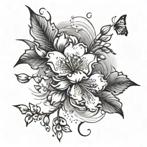 Chery Blossom Petals Floating