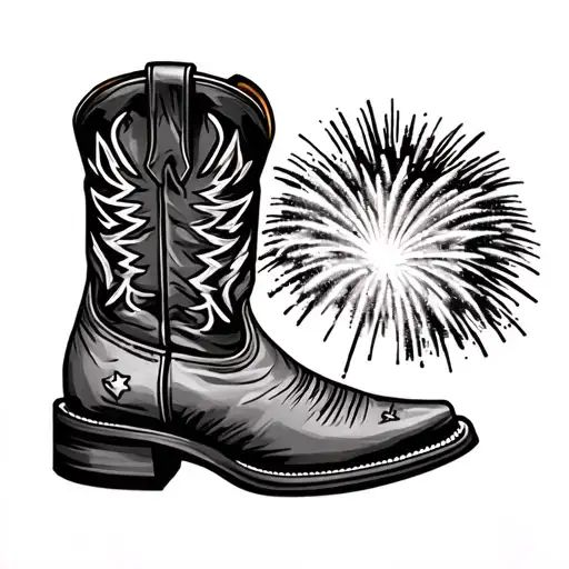 Cowboy Boots With Fireworks Coming Out