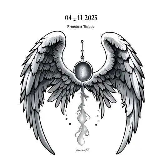 Angel Wings For A Miscarriage And The Date Of 04-01-2025