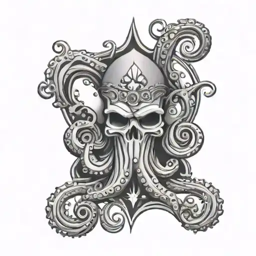 An Ace Of Spades Where Octopus Tentacles Wrap The Spades