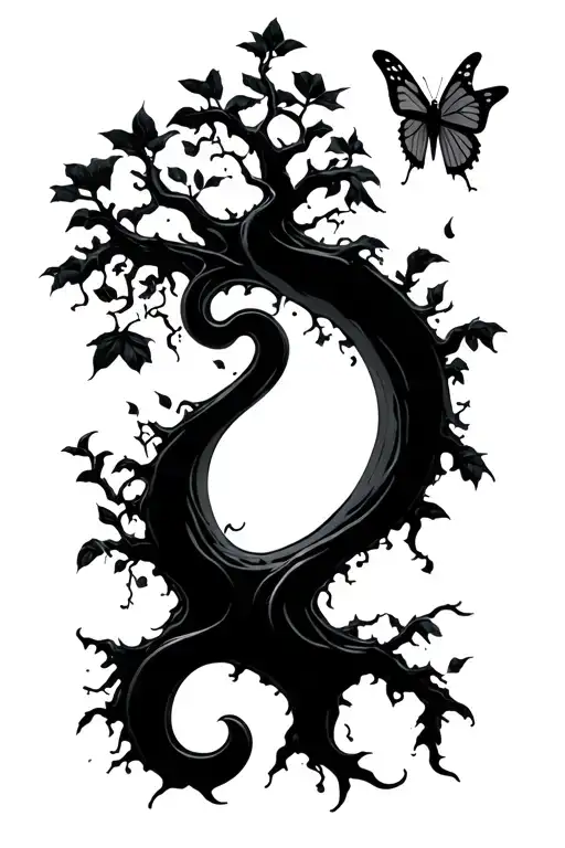 I Want A Poison Tree In The Shape Of A Semicolon With Butterfly