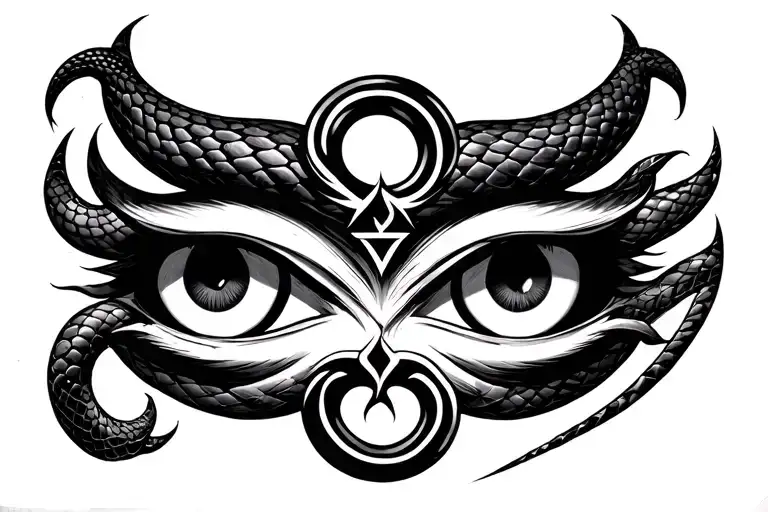 Snake Eyes And God Symbol In Alchemy