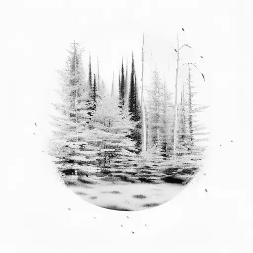 Forest With Fire And Gradient