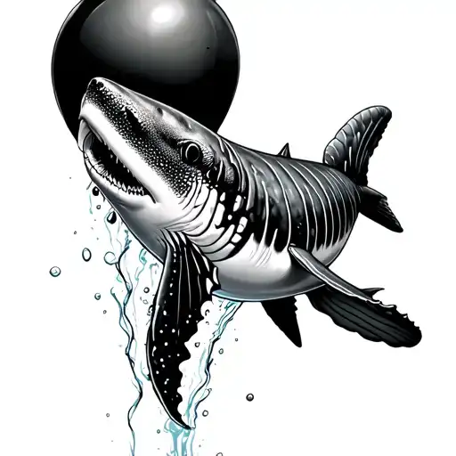 Whale Shark Chasing A Blsck Balloon