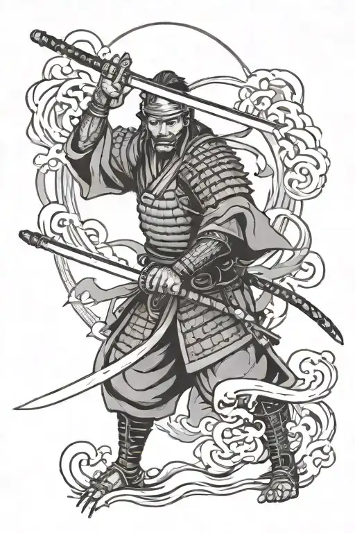 Samurai With 2 Swords