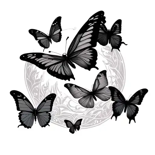 Butterflies Flying Towards The Sun