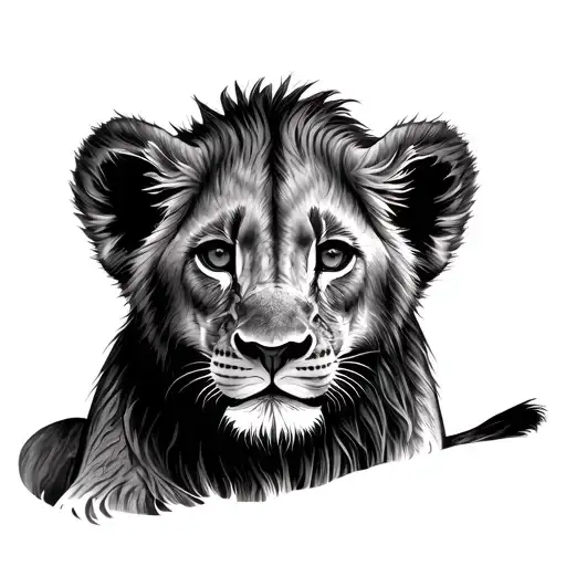 Single Line Lion Cub