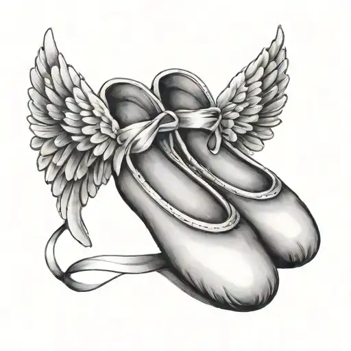 Ballet Slippers With Angel Wings