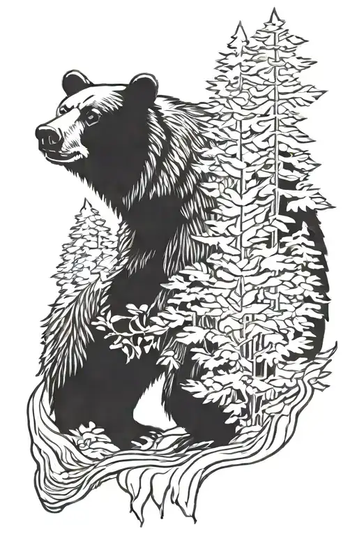 Standing Black Bear