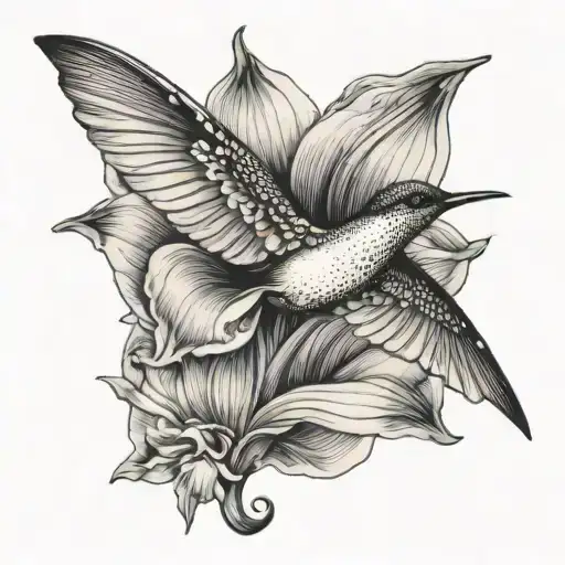 Cala Lily With A Hummingbird