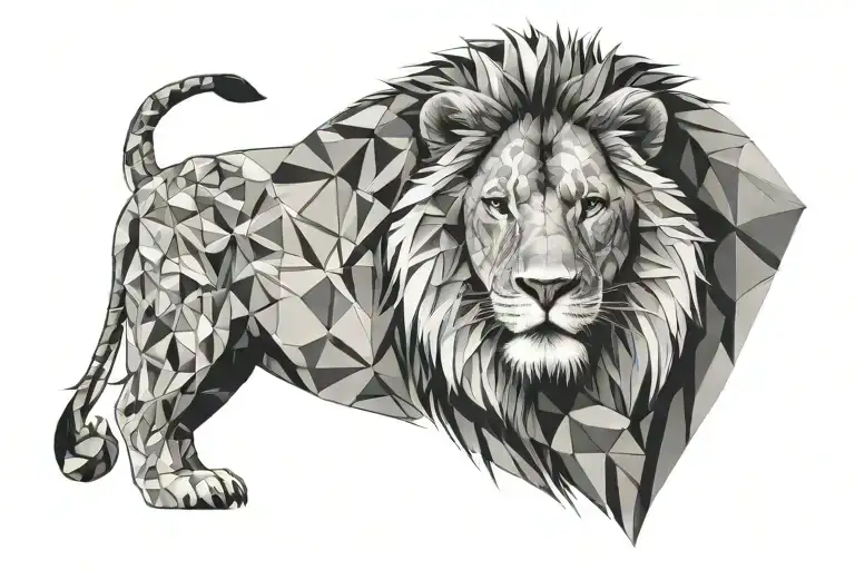Realistic Lion Geometric