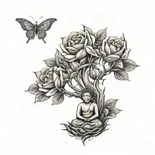 Buddah Roses Tree Growing Light