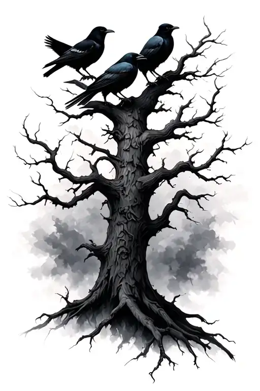 Poison Tree Faded Background Crows Up Top